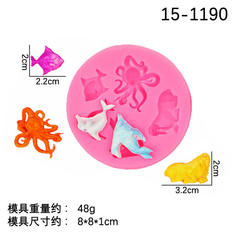 DIY Marina estrellas de mar pulpo delfín fondant cake molde silicona chocolate arcilla epoxi hecho a mano