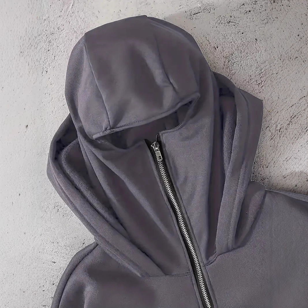Women's Clothing Unisex Autumn/Winter Ins Style Hooded Sweatshirt Zipper Fleece Lined Double Hood Couple Jacket Print_ecoleips.com