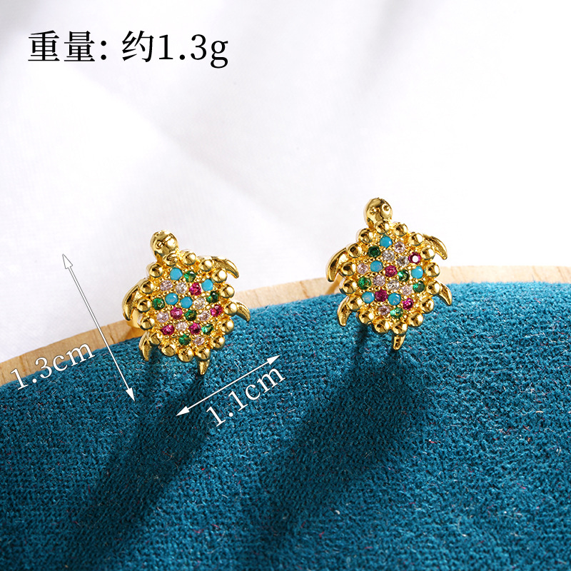 Temperamento de oro de arena vietnamita, lujo ligero, micro incrustaciones de diamantes, exquisito collar de tortuga, pendientes, joyería de moda femenina al por mayor