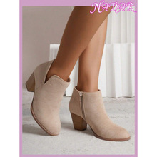 W 12757 Block Heel Deep Mouth Shoes �ָ߸����ŮЬ�羳��