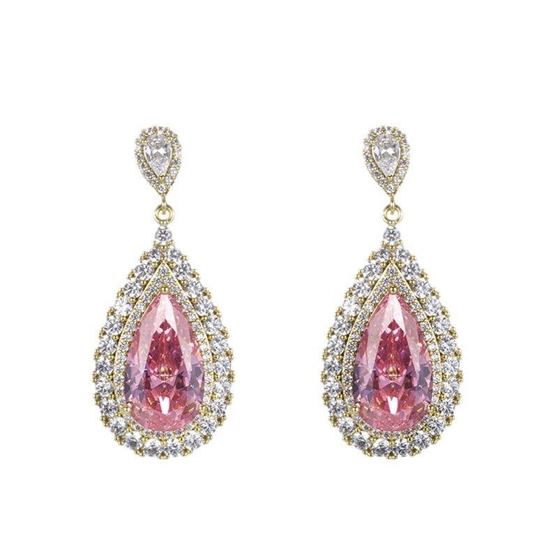 Pendientes en forma de gota de agua de aleación de cobre xuping en verano, pendientes de alta costura, pendientes de nicho, pendientes elegantes retro europeas y americanas