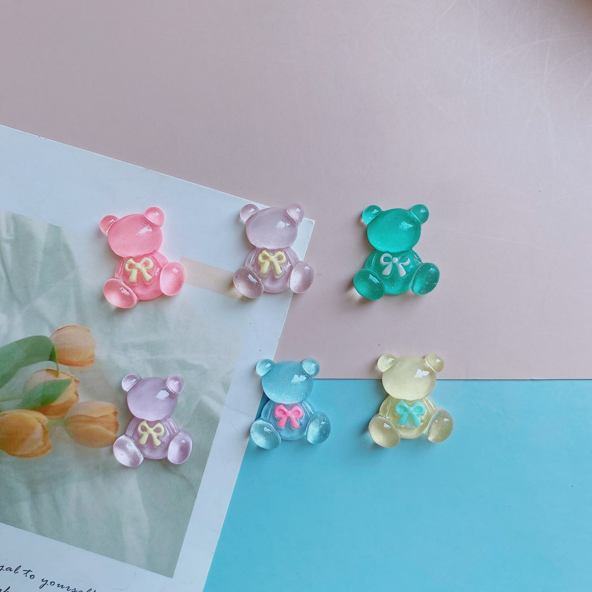 resin accessories transparent collar bear diy cream glue phone case patch hair accessories hairpin jewelry diy handmade