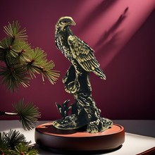袖珍实心镀铜鹰小摆件大展宏图铜鹰手把件铜器微雕仿古铜件古玩铜