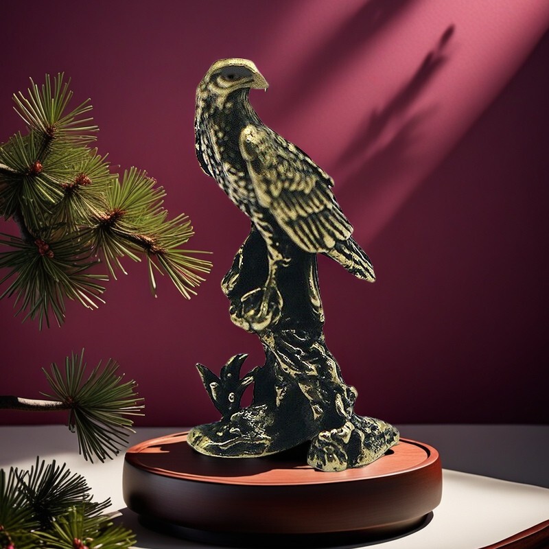 Pocket Solid Copper Plated Eagle Small Ornaments Show Grand Vision Copper Eagle Handle Piece Copper Miniatures Antique Copper Piece Antique Copper