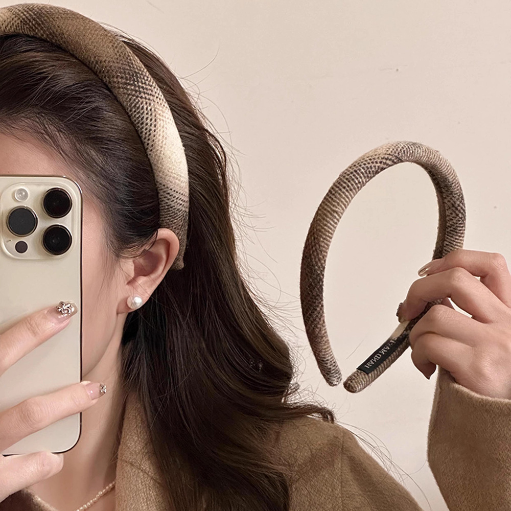 British Style Pattern Headband For Women High End Fabric Hairband_voghion.com
