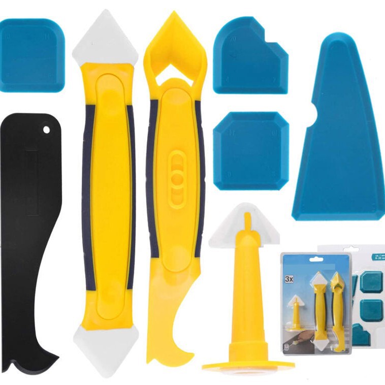 Silicone Sealant Remover Caulking Tool Kit, with Plastic Scraper/Agent/Nozzle Eight-Piece Putty Set Silicone Sealant Remover Caulking Tool Kit, with Plastic Scraper/Agent/Nozzle Eight-Piece Putty Set