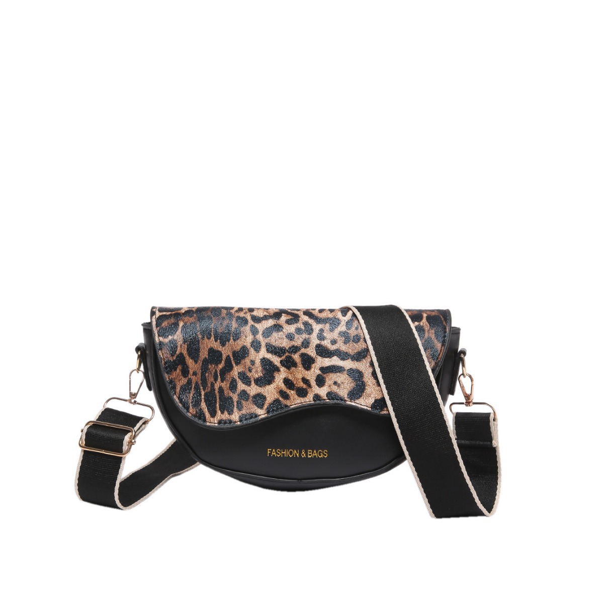 European American Style Leopard Print Women's 2024 New Model Simple And Stylish Crossbody With Wide Strap Single_voghion.com