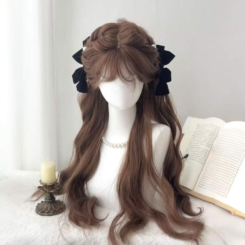 Kony Wig [Caramel Macchiato] Wig for Women, Autumn and Winter, Enhances Complexion, Caramel Color, Long Curly Hair, Everyday Realistic Look