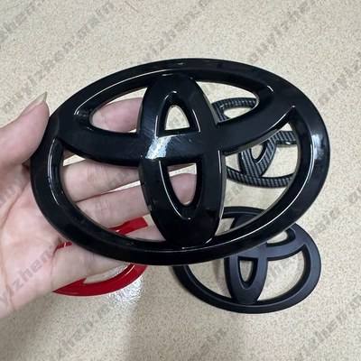 Suitable for Toyota Corolla Camry Levin Avalon Rav4 Highlander Front and Rear Emblem Modification Without Disassembly Cover (Car logo) - width-10cm7cm-glossy-black