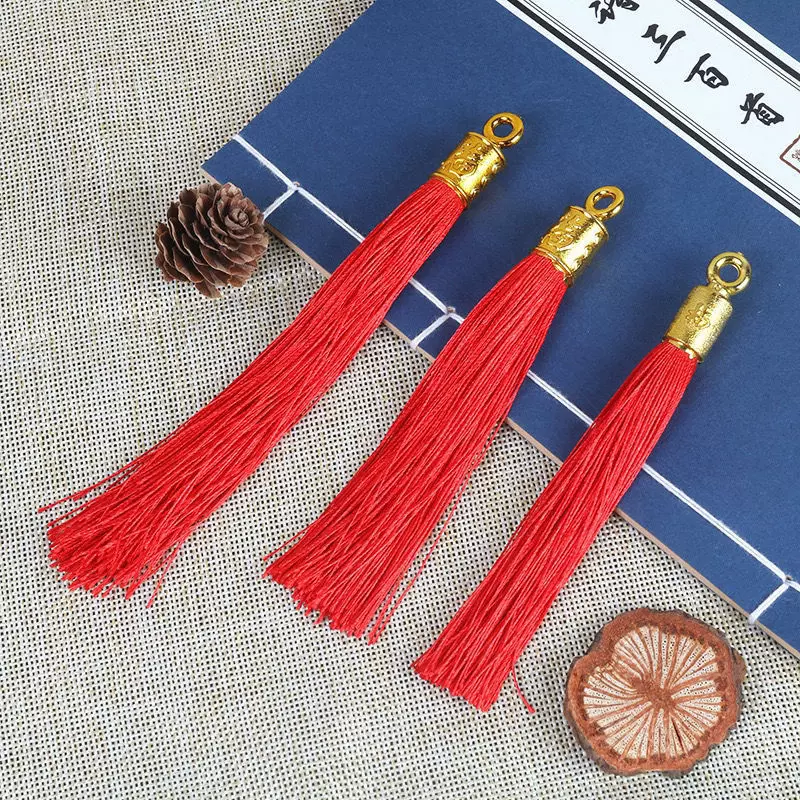 厂家批发中国结流苏穗14公分 镀金头金帽流苏穗