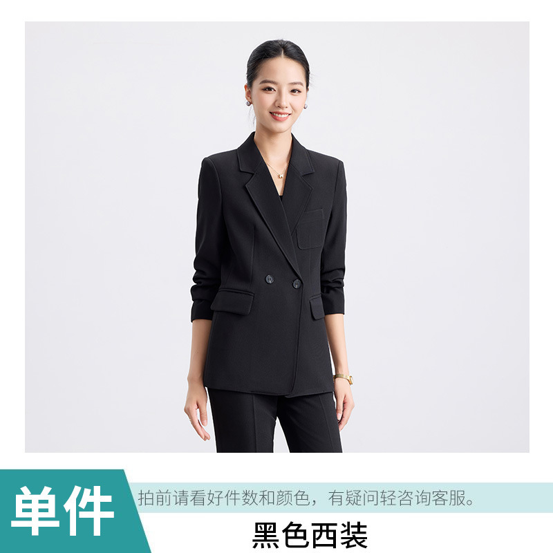 杏色西装套装女2025新款管理层职业正装职场通勤穿搭修身西服外套|undefined