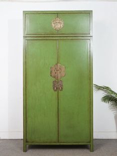 New Chinese Antique Nostalgic Bedroom Wardrobe Solid Wood Simple Storage Cabinet Storage Cabinet Large Capacity Top Box Cabinet Spot