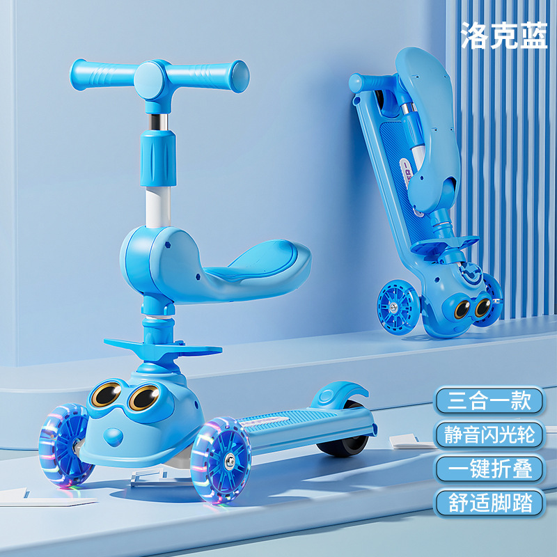 Scooter para niños 1-3-6-12 años, el bebé tres en uno puede sentarse en un niño resbaladizo, tesoro femenino, coche de princesa