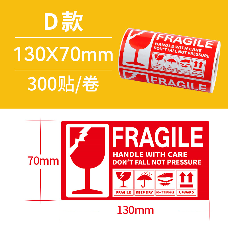 Etiquetas adhesivas grandes y frágiles, pegatinas, productos frágiles, cuidado, cuidado, consejos para evitar caídas y no presionar artículos