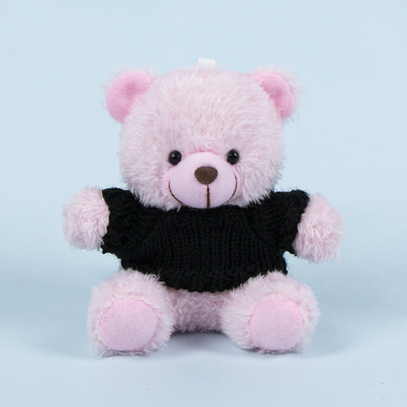 Lindo osito llavero colgante regalo creativo muñecas de peluche vestidas osito de peluche colgante de mochilas escolares para parejas