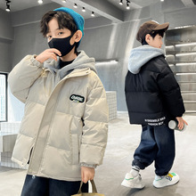 童装2023冬季新款男童拼接羽绒服儿童休闲保暖连帽加厚羽绒服批发