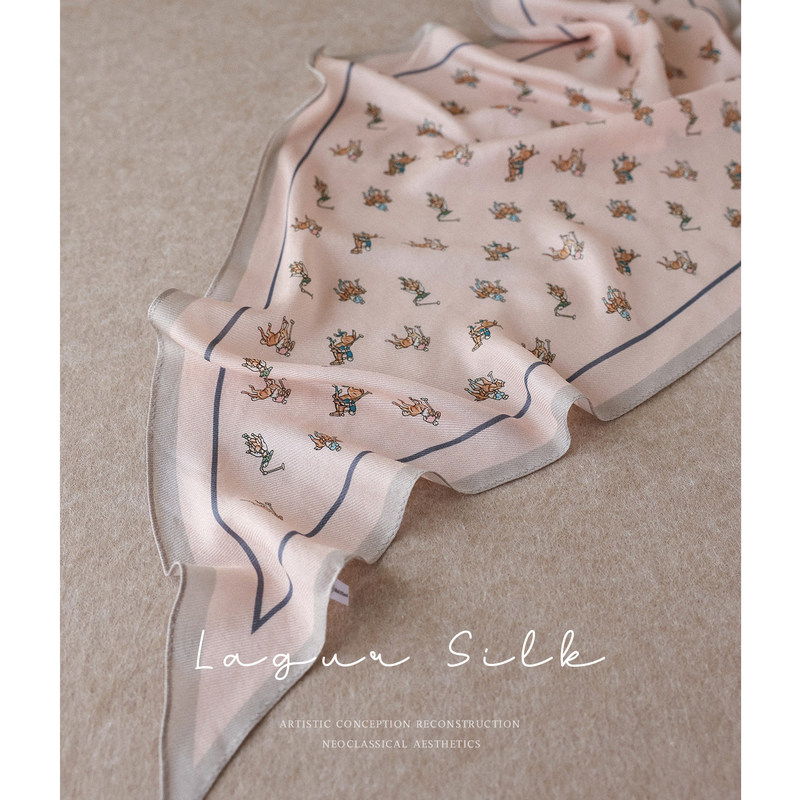 po*lo (54.9% silk + 45.1% wool) old money style diamond-shaped triangle scarf, headband, silk scarf, thin neck protector po*lo (54.9% silk + 45.1% wool) old money style diamond-shaped triangle scarf, headband, silk scarf, thin neck protector