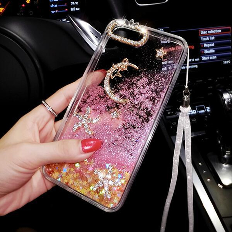 Convient pour coque de téléphone Samsung A70, diamant d'eau de lune étoilée, sables mouvants a50, corde de suspension créative personnalisée,_voghion.com