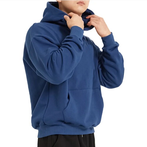 High-quality men's sweatshirt for autumn and winter casual loose sport top fitness drop shoulder hooded sweatshirt batch