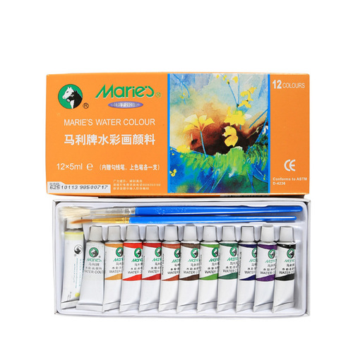 Marie 5ml Watercolor Paint in Chinese Painting Box Set Watercolor Painting Materials Life Drawing Art Supplies
