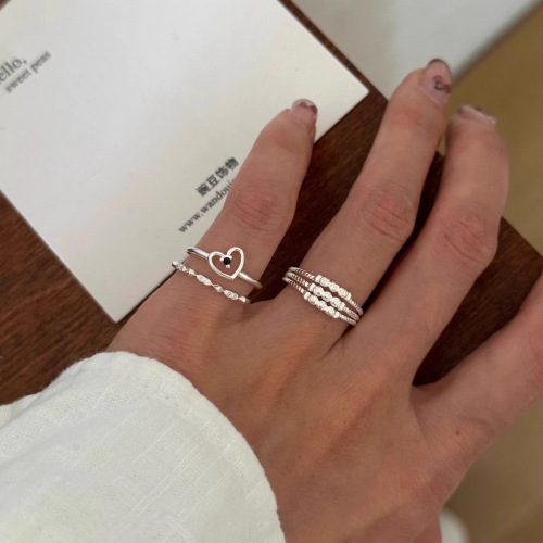 S925 Pure Silver Tail Ring Plain Band Ring for Women, Non-Fading, Stackable, Versatile, Index Finger Ring with Openable Design, Adjustable, Unique and Exquisite