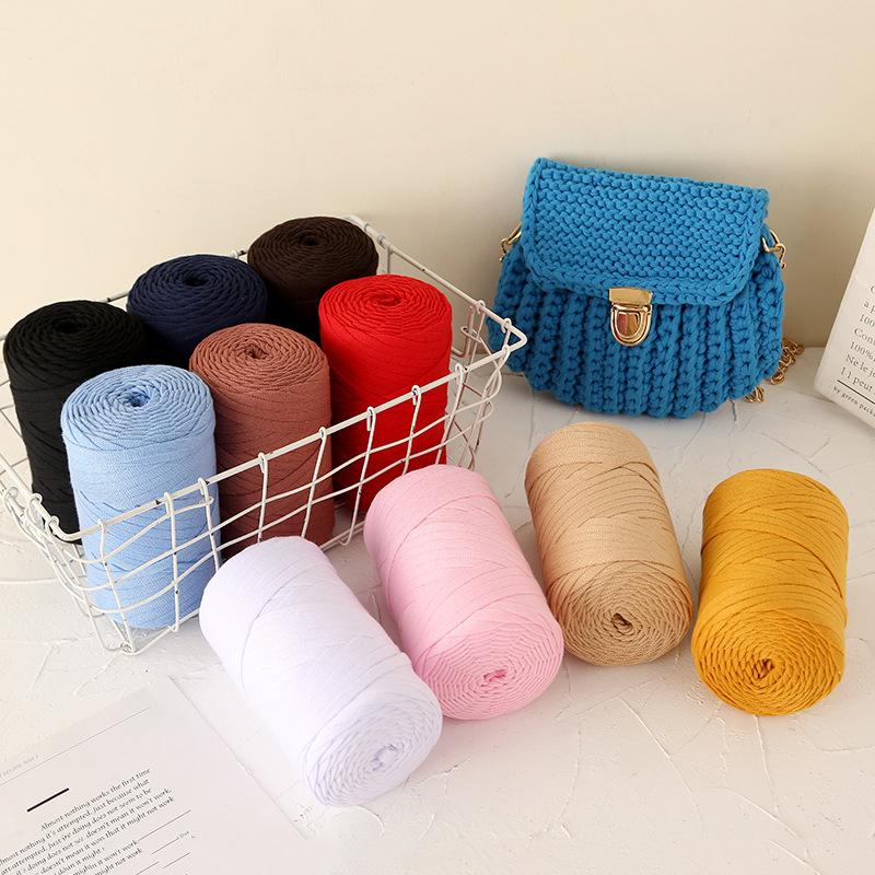 厂家现货纯色编带线 手工编制地垫线DIY勾包扁带线毛线批发可定