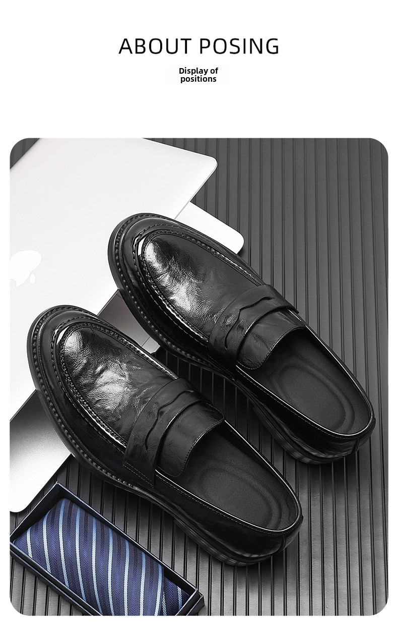 Men's Leather Loafers Business Casual Slip-on Shoes For Men_voghion.com