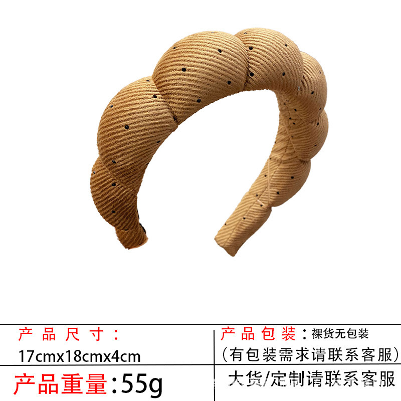 跨境海绵云朵发箍批发高颅顶高级感毛巾布麻花女士洗脸手腕带头箍|undefined