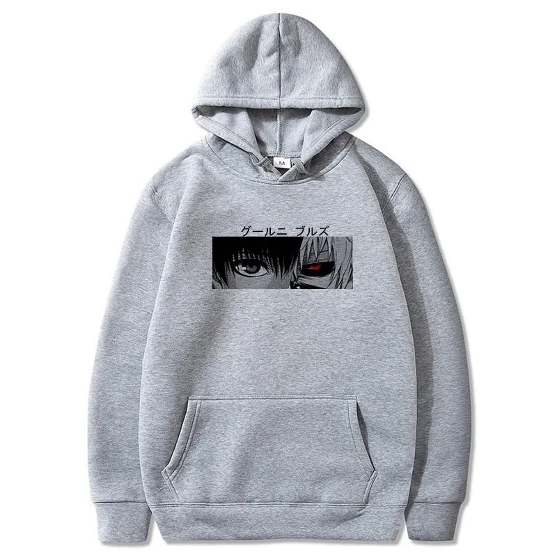 Anime Tokyo Ghoul Kaneki Ken Eyes Print Pullovers Hoodie Loo