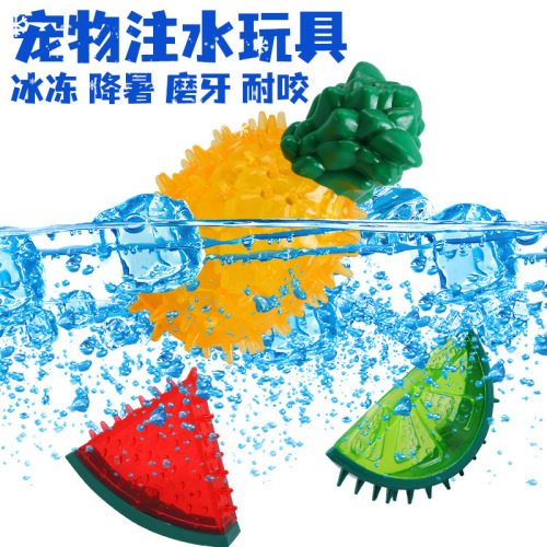 Factory direct supply of pet toys, teeth grinding, cooling, chewing glue, making sounds, frozen fruit, summer new dog leisure toys