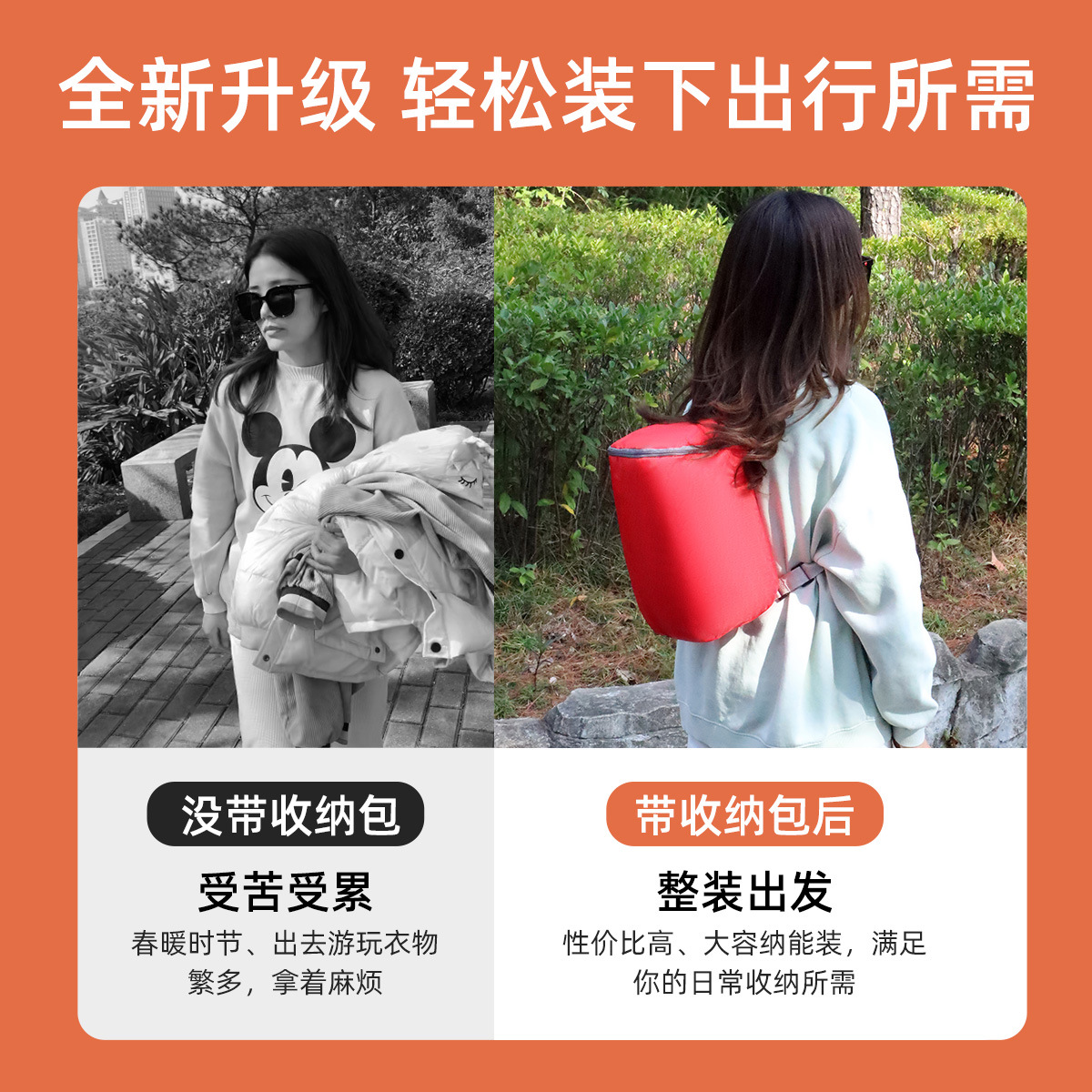 Short Tour Backpack Backpack Backpack Backpack Clothes Storage Bag Large Capacity Mori Travel Bag Foldable Ultra Light Skin Bag