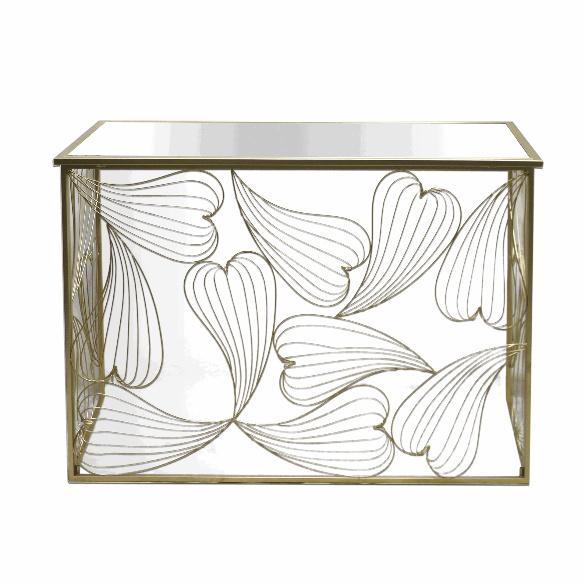 跨境出口明镜玻璃玄关桌 过道控制台隔断边桌 茶几咖啡桌置物架