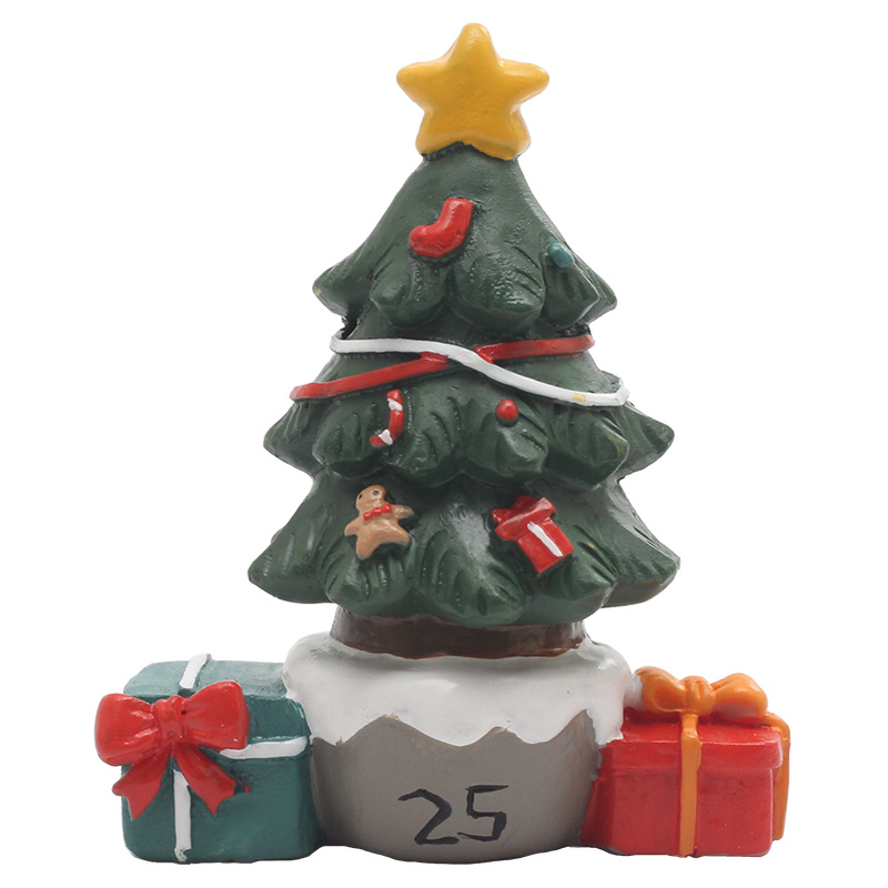 Cruz-Frontera de dibujos animados árbol de Navidad resina decoración creativa hogar sala de estar decoración de Santa Claus muñeco de nieve regalo de los alces