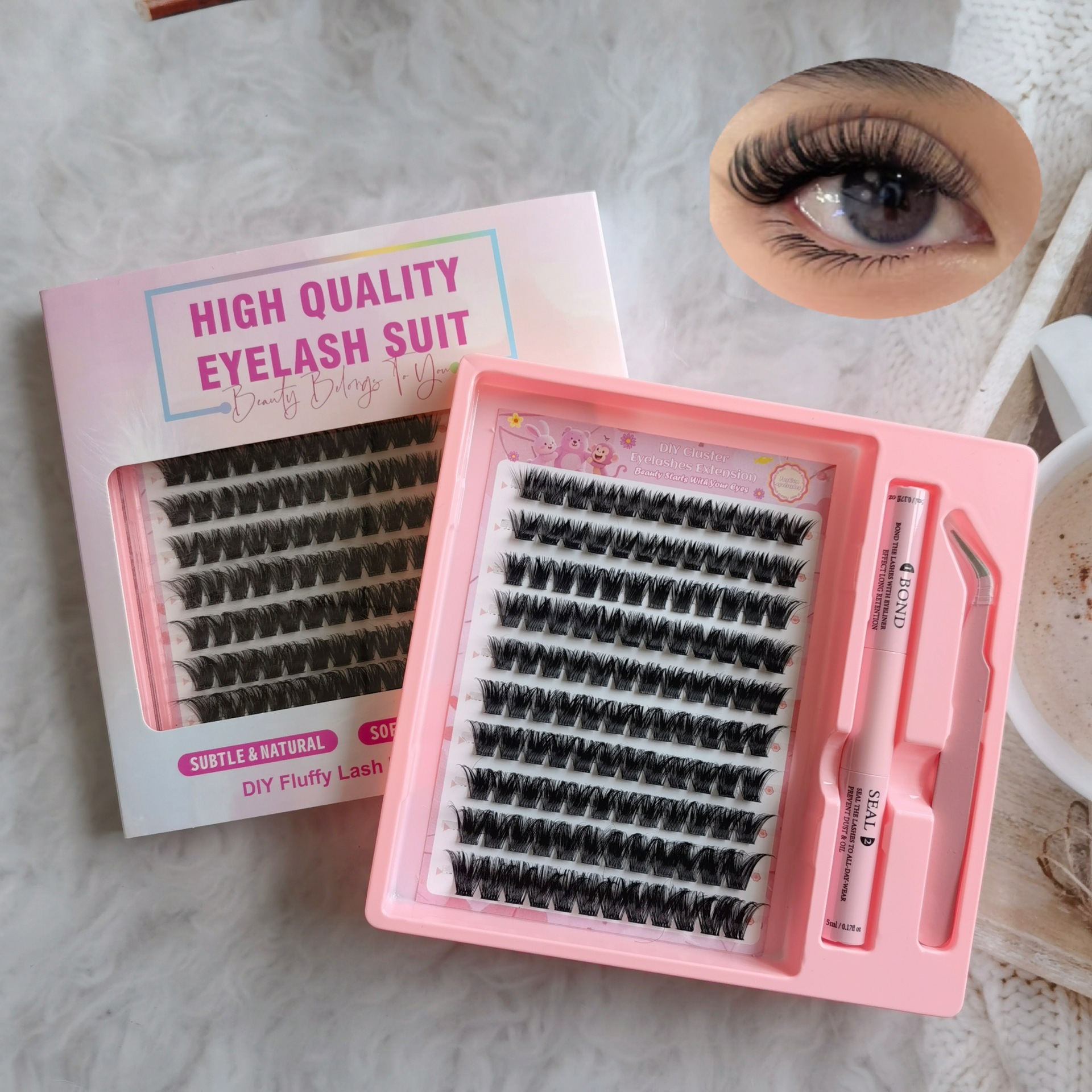 Transfronterizas pestañas falsas 30 - 100D comercio exterior caja de pestañas gruesas con pinzas de pegamento conjunto de pestañas falsas