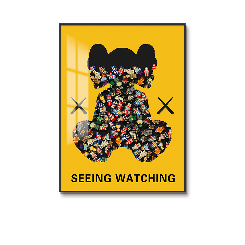 Bloques de construcción de Lego, pintura decorativa para personas, pasillo de entrada, sala de estar, sofá, pintura colgante, dormitorio infantil tridimensional 3D, pintura de cabecera