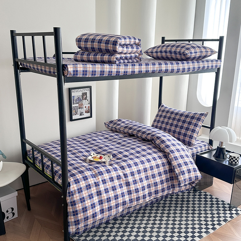 Dormitorio de estudiantes universitarios una sola persona tres conjuntos de ropa de cama un conjunto completo de colcha sábanas cuatro o seis conjuntos de colcha sábanas