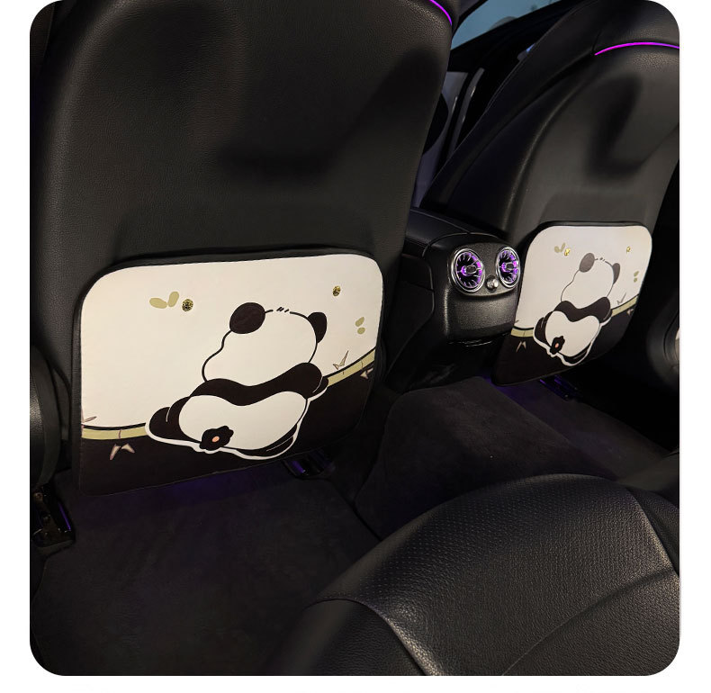 Cartoon Cute Red Panda Style Stain-Resistant Car Seat Back Anti-Kick Pad Simple and Comfortable Storage Bag Anti-Kick Pad Anti-Dirty