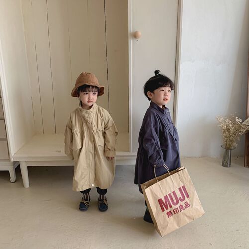 Children's coat mid-length boys' autumn wear girls' windbreaker  new spring and autumn Korean style style baby tops