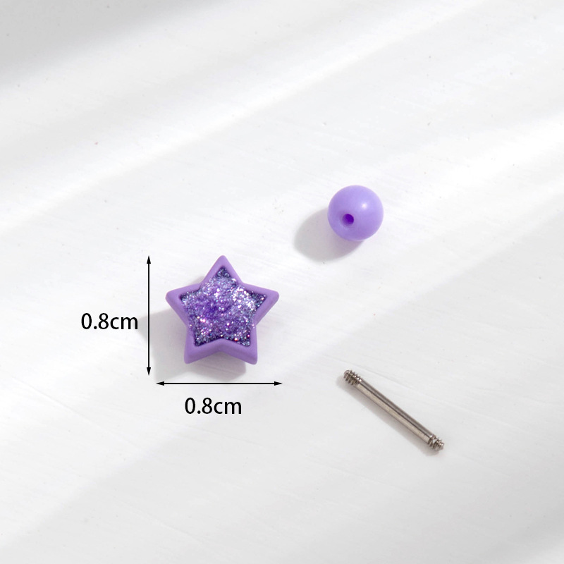 2 pezzi della nuova asta a vite a doppia testa in acciaio inossidabile Henson con un orecchino spesso 0,8 e micro zirconi di diamanti mini colorati_voghion.com