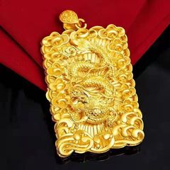 越南沙金吊墜男龍牌銅合金男士吊牌霸氣仿黃金直播首飾品貨源
