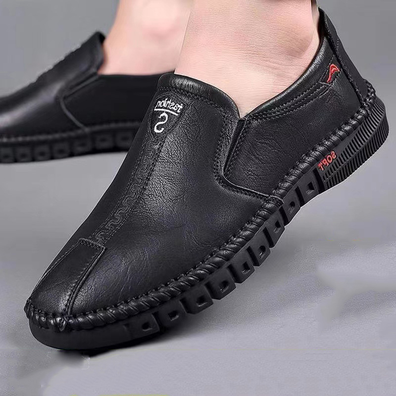 Zapatos de cuero sin cordones para hombre, zapatos de conducir con suela blanda para negocios, zapatos casuales versátiles para hombre, zapatos cómodos sin cordones para hombre al por mayor image 5