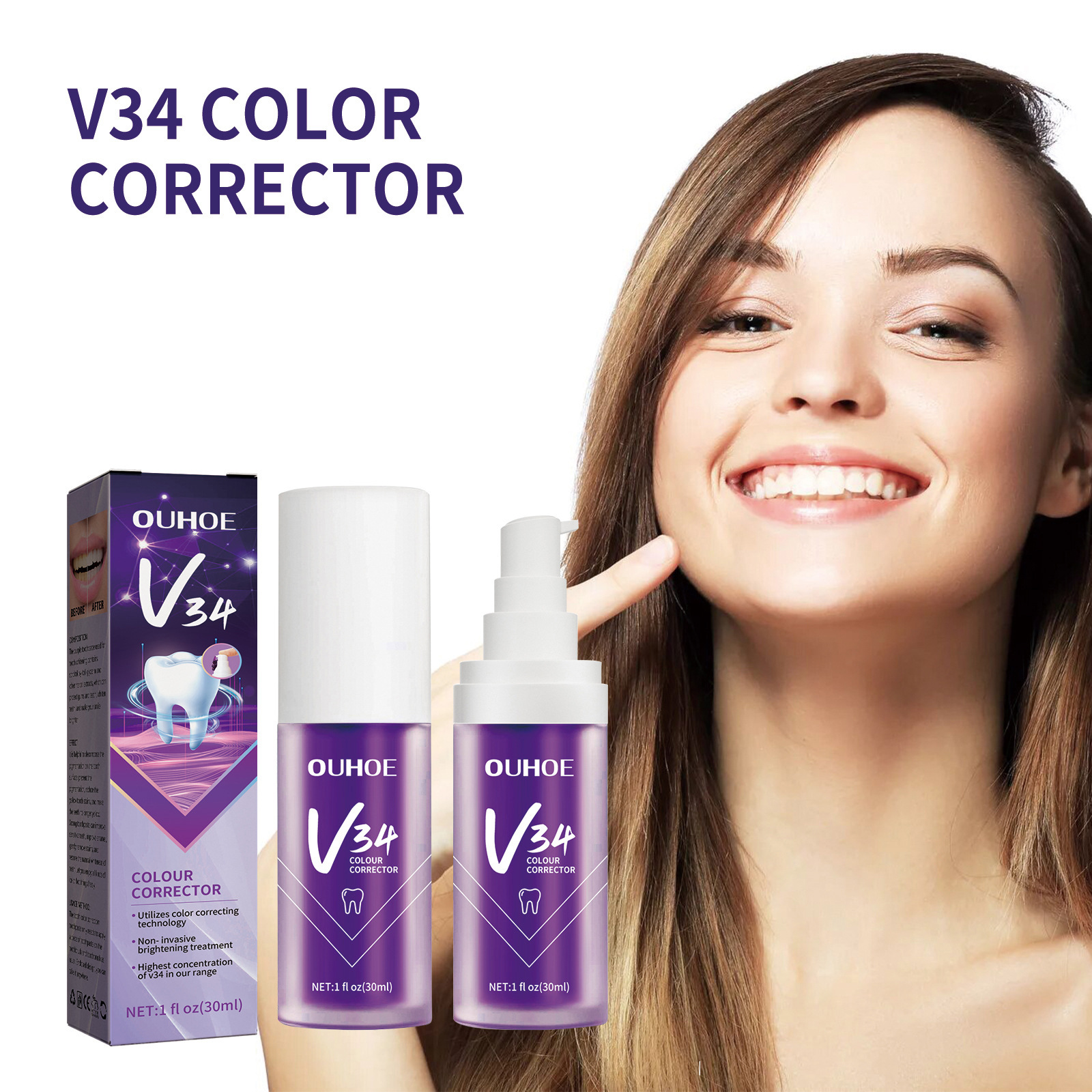 Ouhoe V34 Purple Cleaning Toothpaste Gentle Cleansing Tartar Maintenance Teeth Oral Cleaning Toothpaste