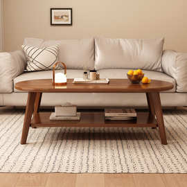 茶几客厅家用小户型中古风沙发边茶台新款简易出租房用双层小桌子