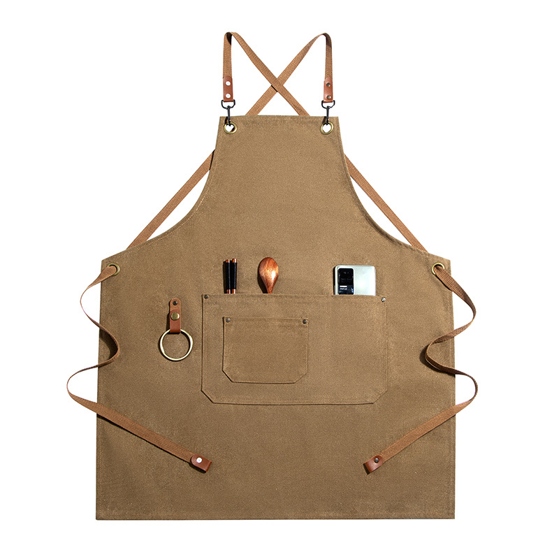 Delantal al por mayor denim a prueba de aceite a prueba de polvo comercio exterior cafeteria publicidad impresa para hombres y mujeres delantal de trabajo transfronterizo
