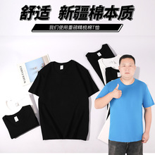 重磅220g精梳纯棉圆领t恤休闲潮牌团体服企业工装短袖男定制logo