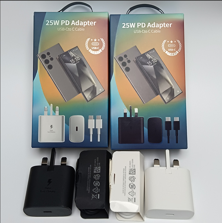 UK standard 25W Samsung charger suitable for Samsung S25 mobile phone charging head, UK standard Samsung mobile phone charger fast charging UK standard 25W Samsung charger suitable for Samsung S25 mobile phone charging head, UK standard Samsung mobile phone charger fast charging
