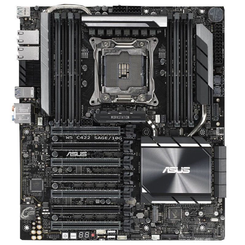 Плата рабочего стола совместимая с Intel ASUS WS-C422-SAGE/10G поддерживает множественные графические карты огненный