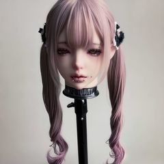 浅粉色lolita双马尾假发女长卷发日系蕾蕾可爱扎好发货日常全头套