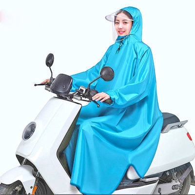 With sleeves Raincoat Electric vehicle Bicycle men and women Single adult Rainstorm Dedicated enlarge thickening face shield Rain gear