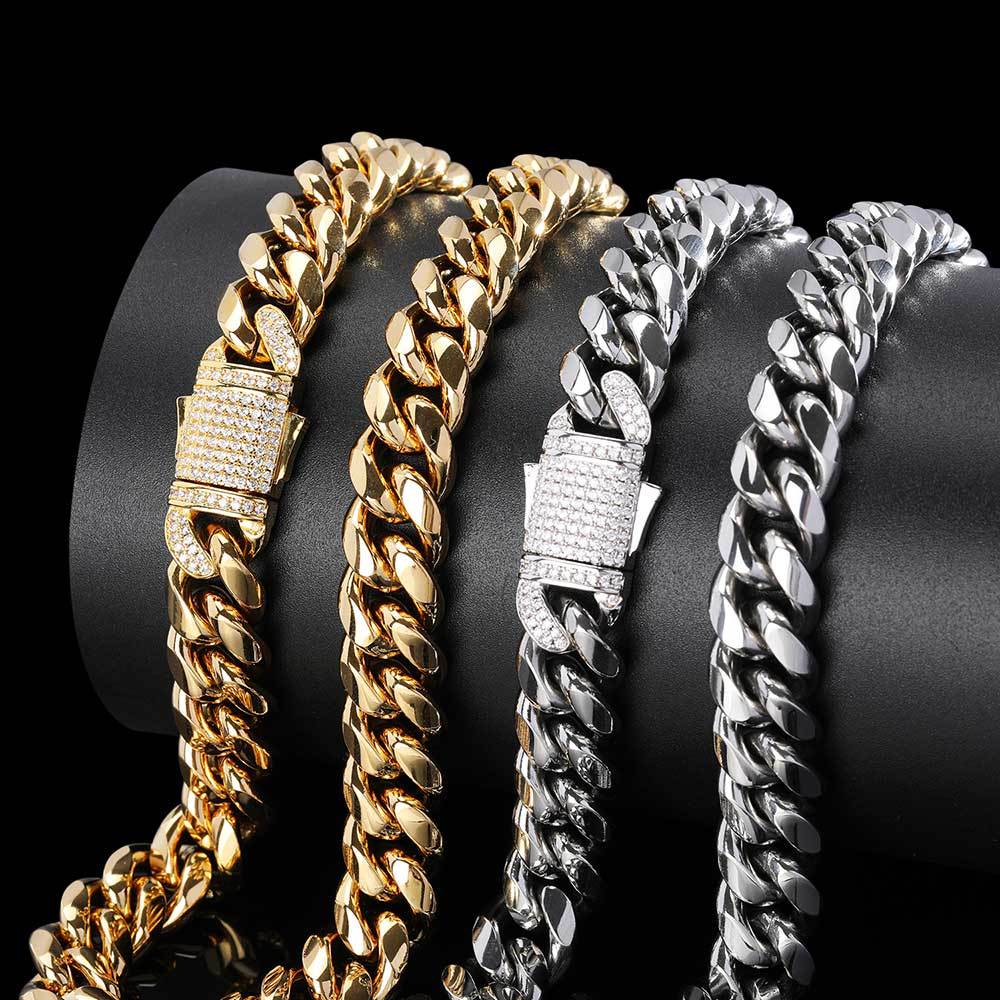 1 Piece Hip-hop Solid Color Stainless Steel Plating Necklace display picture 1